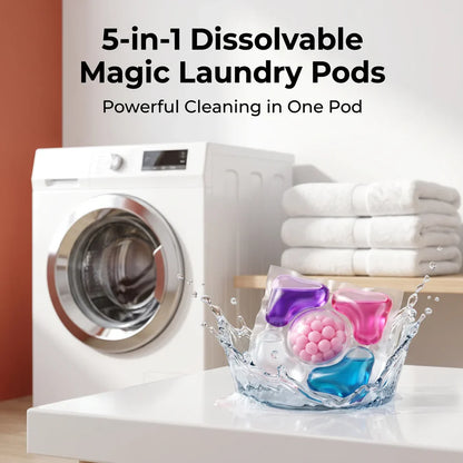 5-in-1 Dissolvable Magic Laundry Pods – No Mess, Deep Clean Wash - Pack of 10