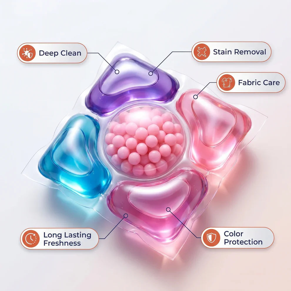 5-in-1 Dissolvable Magic Laundry Pods – No Mess, Deep Clean Wash - Pack of 10